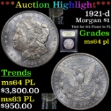 ***Auction Highlight*** 1921-d Morgan Dollar $1 Graded Choice Unc PL By USCG (fc)