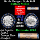 Buffalo Nickel Shotgun Roll in Old Bank Style 'Los Angeles Trust And SavingsBank'  Wrapper 1918 & d