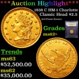 ***Auction Highlight*** 1838 C HM-1 Charlotte Gold Classic Head $2 1/2 Gold Graded Select Unc By USC