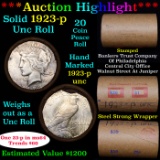 ***Auction Highlight*** 1923-p Uncirculated Peace Dollar Shotgun Roll (fc)