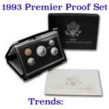 1993 United States Mint Premier Silver Proof Set in Display case