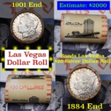 ***Auction Highlight*** Full Morgan/Peace Sands Hotel silver $1 roll $20, 1884 & 1901 end (fc)