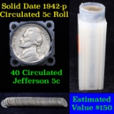 Solid Date 1942-D Circulated Jefferson Nickels