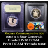 Proof 2013-s 5 Star Generals Arnold & Bradley Modern Commem Half Dollar 50c Graded GEM++ Proof Deep