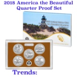 2018 United States America The Beautiful Proof Quarters set 5 coins