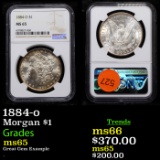 NGC 1884-o Morgan Dollar $1 Graded ms65 by NGC