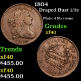 1804 Draped Bust Half Cent 1/2c Grades xf