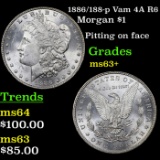 1886/188-p Vam 4A R6 Morgan Dollar $1 Grades Select+ Unc