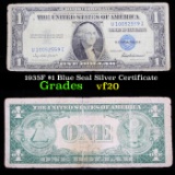 1935F $1 Blue Seal Silver Certificate Grades vf, very fine