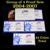 Group of 4 United States Proof Sets 2004-2007 44 Coins