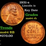 1931-s Lincoln Cent 1c Grades Choice Unc RB