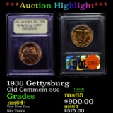***Auction Highlight*** 1936 Gettysburg Old Commem Half Dollar 50c Graded Choice+ Unc By USCG (fc)
