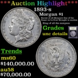 *Highlight Of Entire Auciton* 1893-s Morgan Dollar $1 Graded Select AU By USCG (fc)