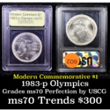 1983-p Olympics Modern Commem Dollar $1 Graded ms70, Perfection By USCG