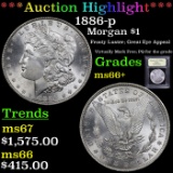 ***Auction Highlight*** 1886-p Morgan Dollar $1 Graded GEM++ Unc By USCG (fc)