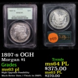 PCGS 1897-s OGH Morgan Dollar $1 Graded ms63 pl By PCGS