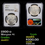 NGC 1900-o Morgan Dollar $1 Graded ms65+ By NGC