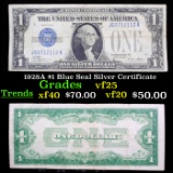 1928A $1 Blue Seal Silver Certificate Grades vf+