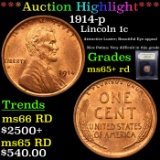 ***Auction Highlight*** 1914-p Lincoln Cent 1c Graded Gem+ Unc RD By USCG (fc)