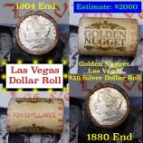 ***Auction Highlight*** Full Morgan/Peace Golden Nugget Hotel silver $1 roll $20, 1094 & 1880 end (f