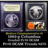 Proof 1992-p Columbus Modern Commem Dollar $1 Graded GEM++ Proof Deep Cameo By USCG