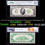 1934 $10 Green Seal Federal Reserve Note (Philidelphia, PA) Graded vf35 By PMG