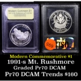 Proof 1991-S Mount Rushmore Modern Commem Dollar $1 Graded GEM++ Proof Deep Cameo By USCG