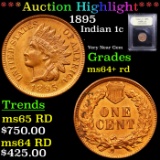 ***Auction Highlight*** 1895 Indian Cent 1c Graded Choice+ Unc RD By USCG (fc)