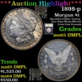 ***Auction Highlight*** 1898-p Morgan Dollar $1 Graded GEM Unc PL By USCG (fc)