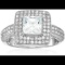 Decadence Sterling Silver mm Princess Cut Double Halo Ring Size 8