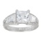 Decadence Sterling Silver mm Princess Cut 3 Stone Ring Size 6