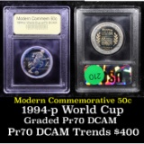 Proof 1994-P World Cup Modern Commem Half Dollar 50c Graded GEM++ Proof Deep Cameo By USCG