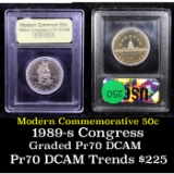 Proof 1989-S Congress Modern Commem Half Dollar 50c Graded GEM++ Proof Deep Cameo By USCG