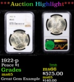 ***Auction Highlight*** NGC 1922-p Peace Dollar $1 Graded ms65 By NGC (fc)