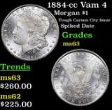 1884-cc Vam 4 Morgan Dollar $1 Grades Select Unc