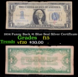 1934 Funny Back $1 Blue Seal Silver Certificate Grades f+