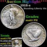 ***Auction Highlight*** 1918-s Standing Liberty Quarter 25c Grades Select Unc FH (fc)