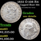 1832 O-108 R4 Capped Bust Half Dollar 50c Grades Unc Details