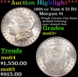 ***Auction Highlight*** 1891-cc Vam 6 I3 R5 Morgan Dollar $1 Grades Select+ Unc (fc)