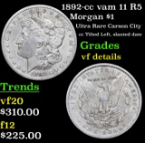 1892-cc vam 11 R5 Morgan Dollar $1 Grades vf details