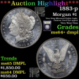 ***Auction Highlight*** 1883-p Morgan Dollar 1 Graded Choice Unc+ DMPL By USCG (fc)