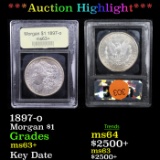 ***Auction Highlight*** 1897-o Morgan Dollar 1 Graded Select+ Unc BY USCG (fc)