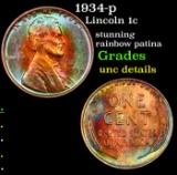 1934-p Lincoln Cent 1c Grades Unc Details