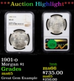 ***Auction Highlight*** NGC 1901-o Morgan Dollar $1 Graded ms65 By NGC (fc)