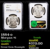 NGC 1884-o Morgan Dollar $1 Graded ms65 By NGC