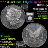 ***Auction Highlight*** 1898-p Morgan Dollar 1 Graded Choice Unc+ DMPL By USCG (fc)