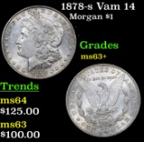 1878-s Vam 14 Morgan Dollar $1 Grades Select+ Unc