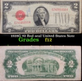 1928G $2 Red seal United States Note Grades f, fine