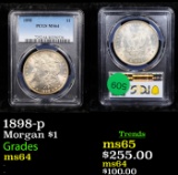 PCGS 1898-p Morgan Dollar $1 Graded ms64 By PCGS