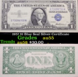 1957 $1 Blue Seal Silver Certificate Grades Choice AU